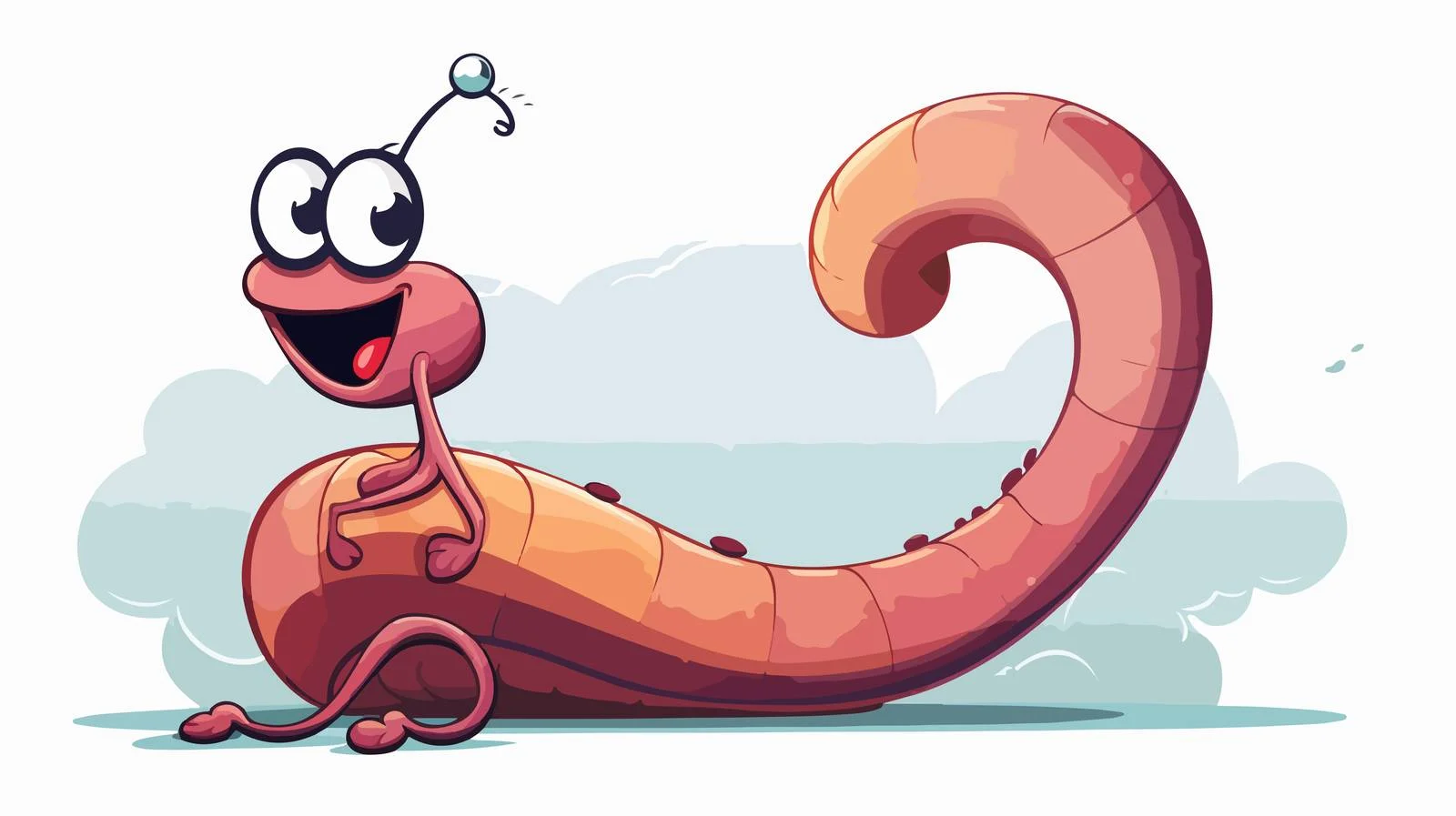 Retro Cartoon Worm Thought Bubble Vector — free download from Dotvec