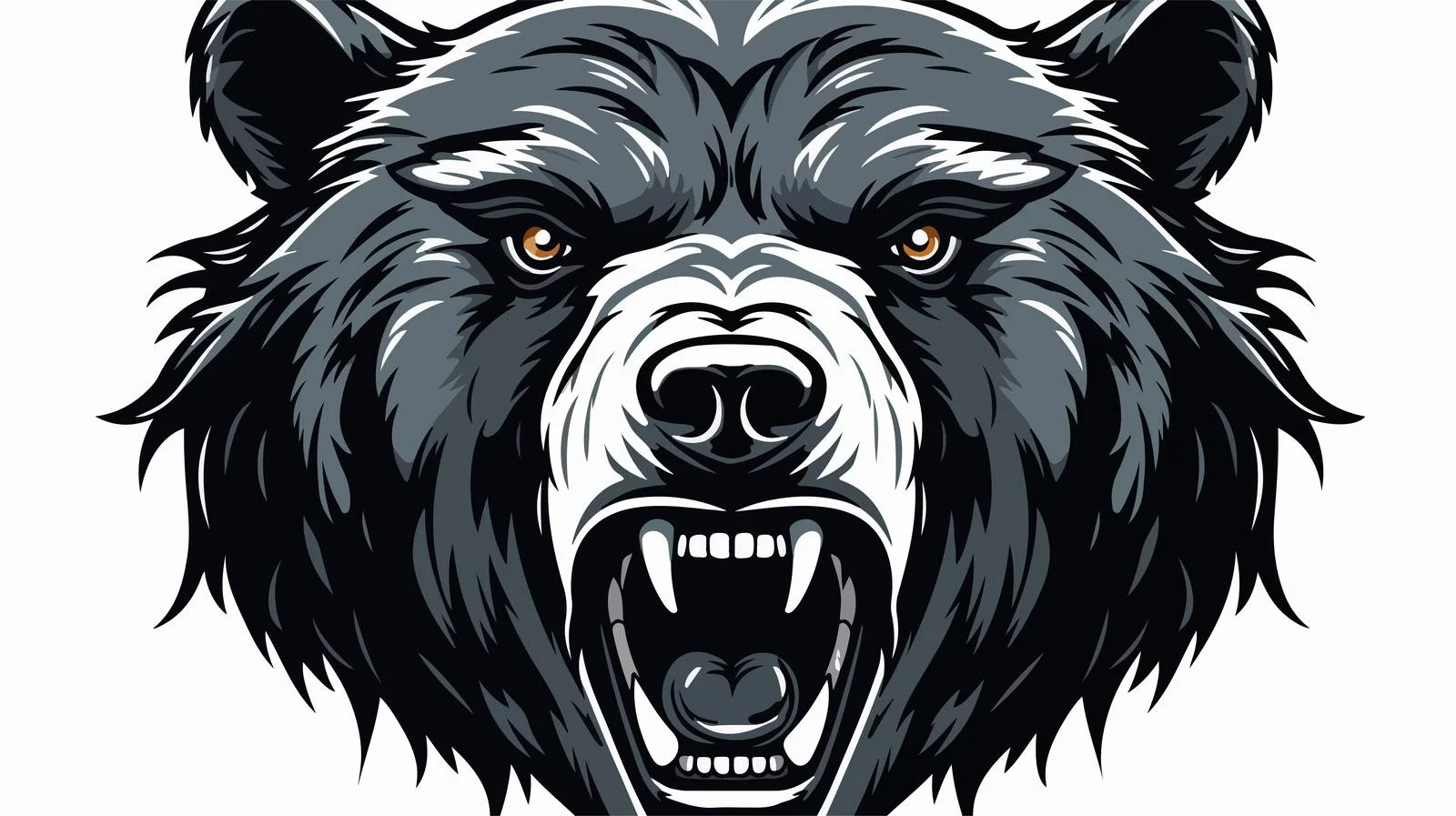 Vintage Black Bear Cartoon Illustration — free download from Dotvec