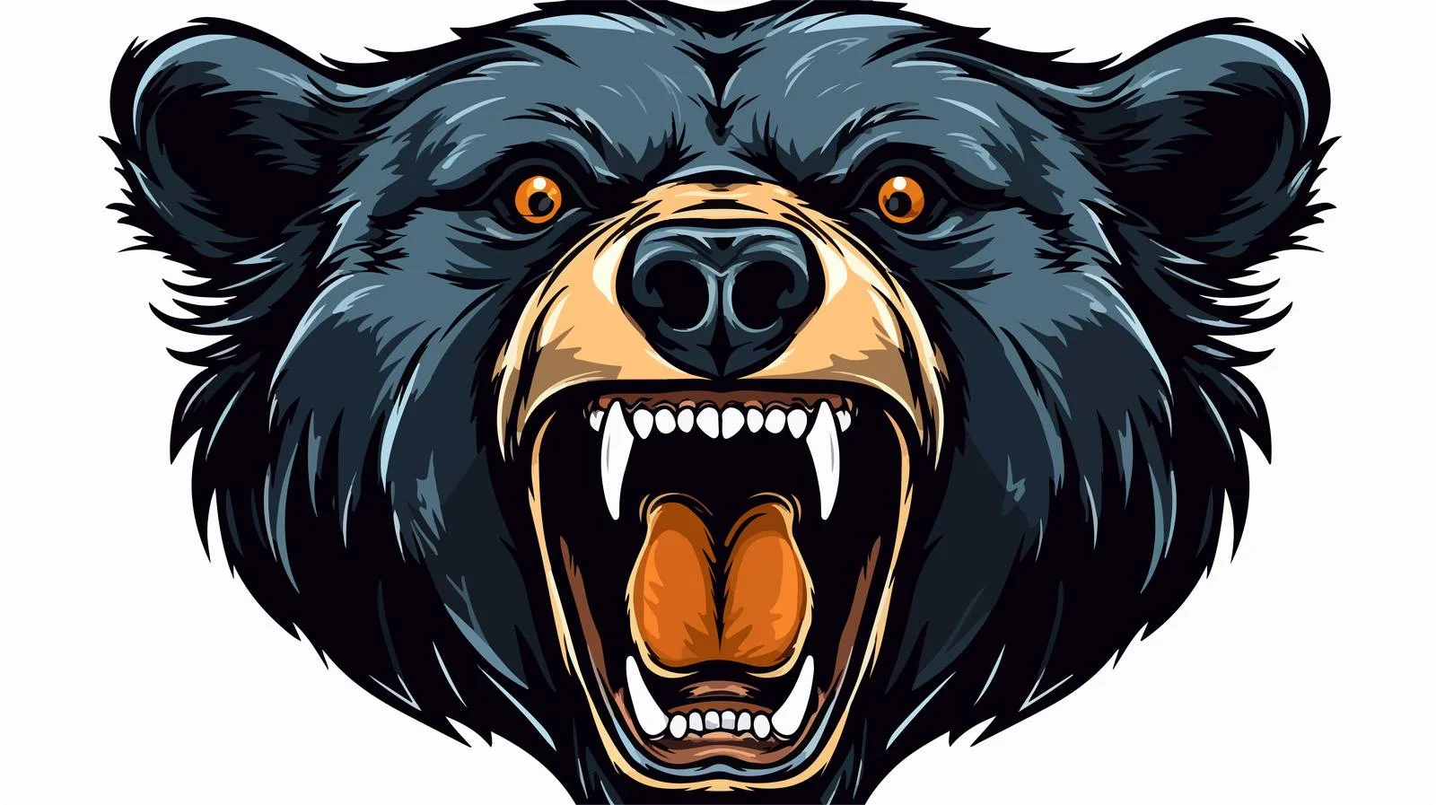 Retro Black Bear Cartoon Face — free download from Dotvec