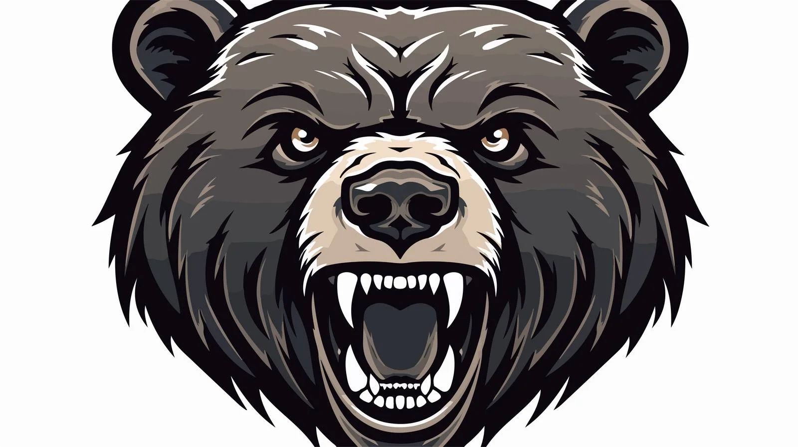Retro Comic Black Bear Face Illustration — free download from Dotvec