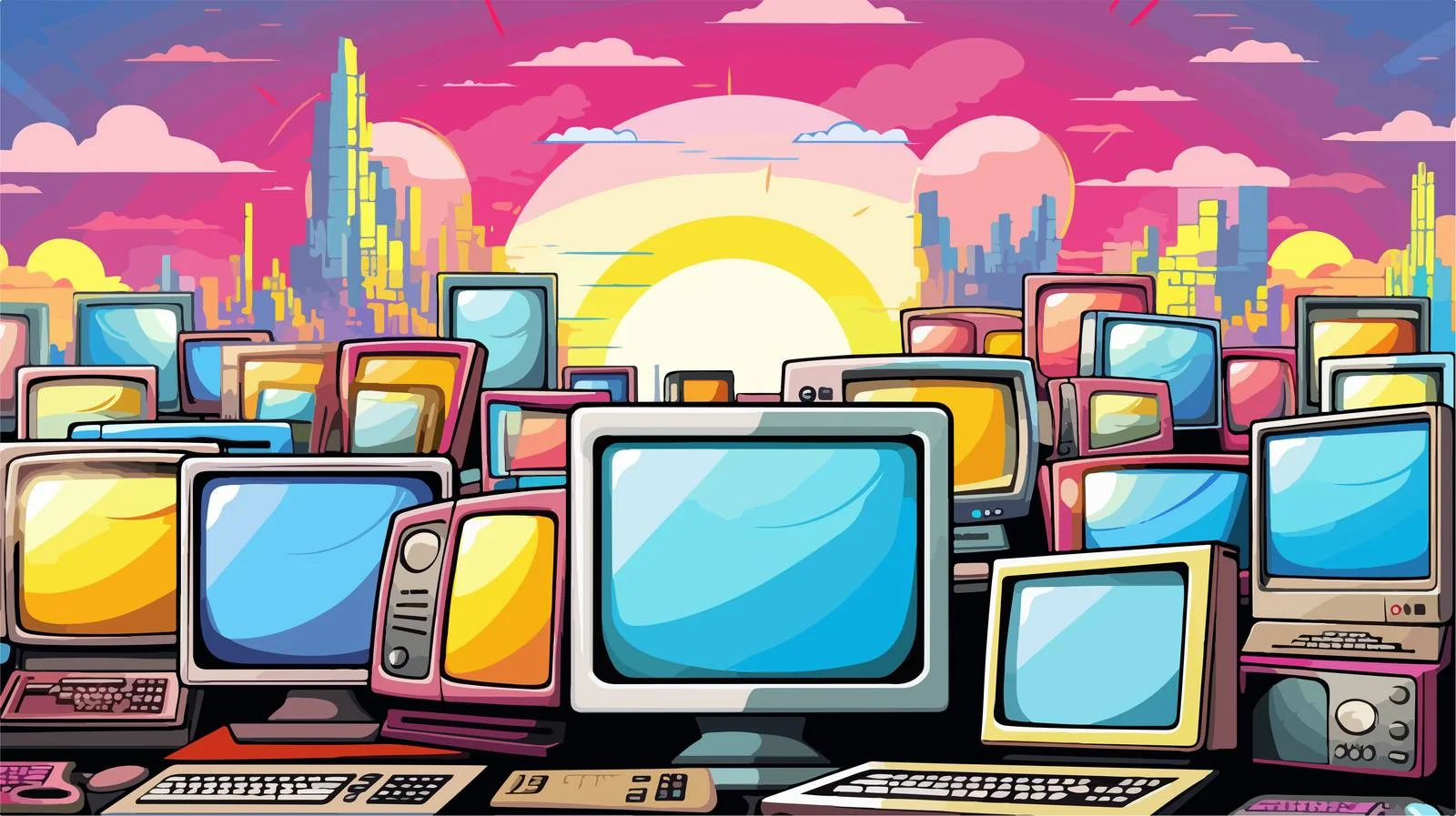 Retro Comic Computer Screen — free download from Dotvec