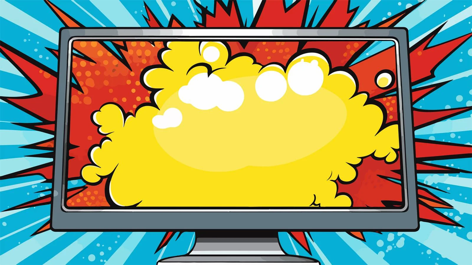 Retro Comic Computer Screen Illustration — free download from Dotvec