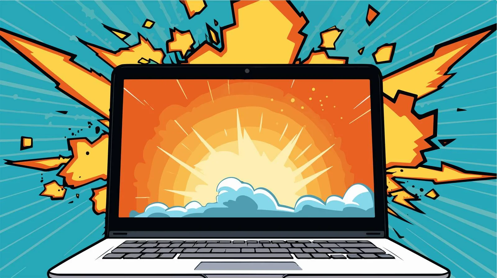 Comic Computer Screen Illustration — free download from Dotvec