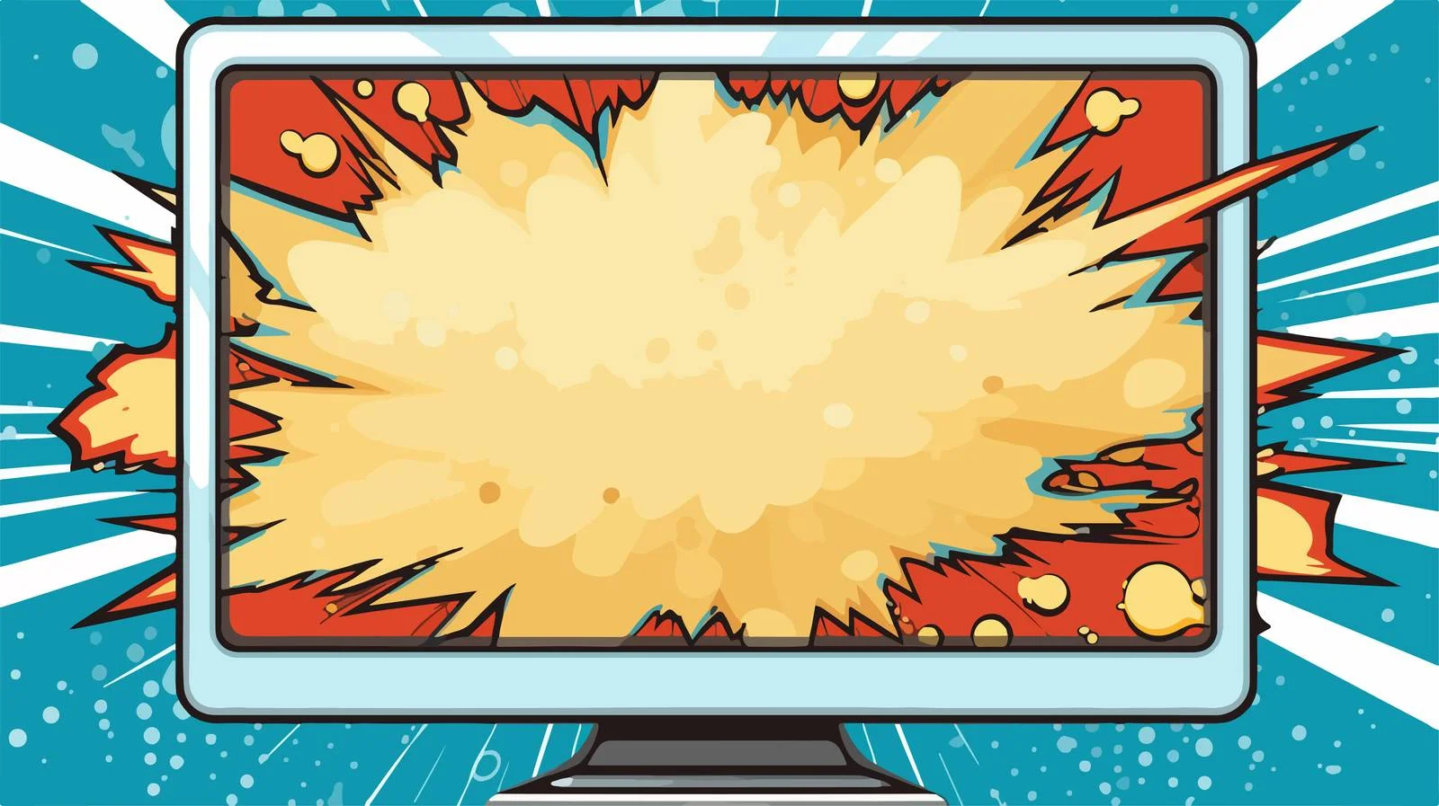 Retro Comic Style Computer Screen Illustration — free download from Dotvec