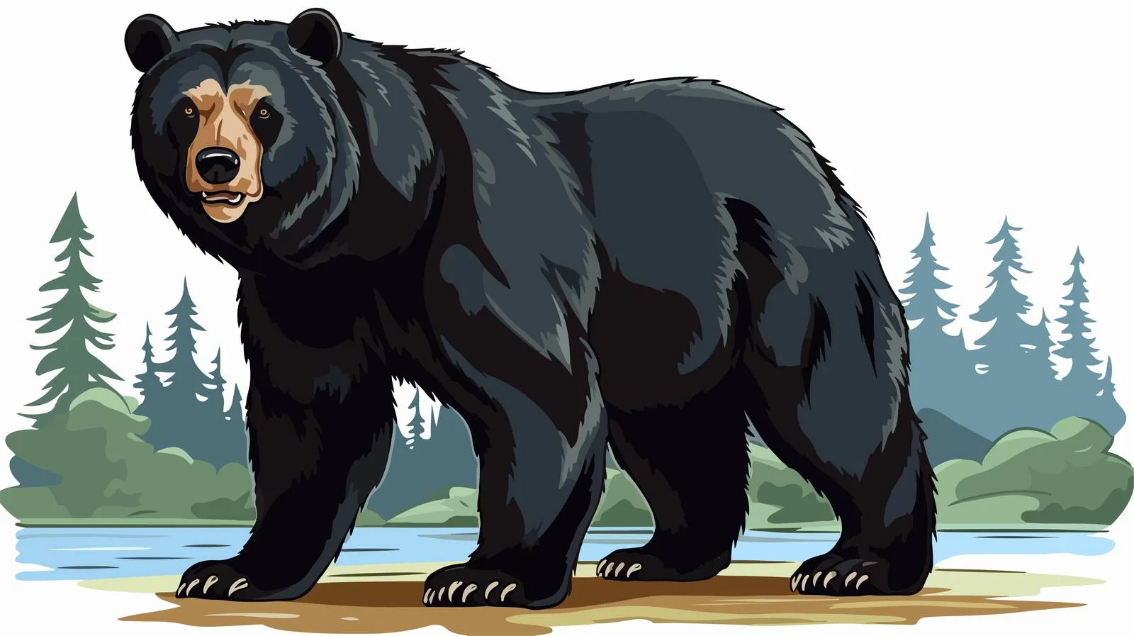 Retro Comic Book Cute Black Bear — free download from Dotvec