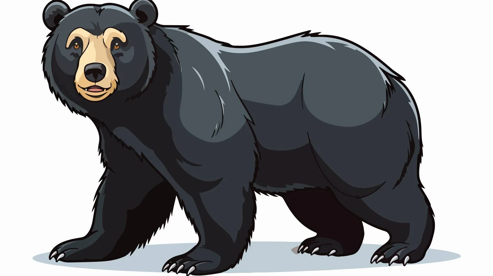 Vintage Cartoon Black Bear Illustration — free download from Dotvec