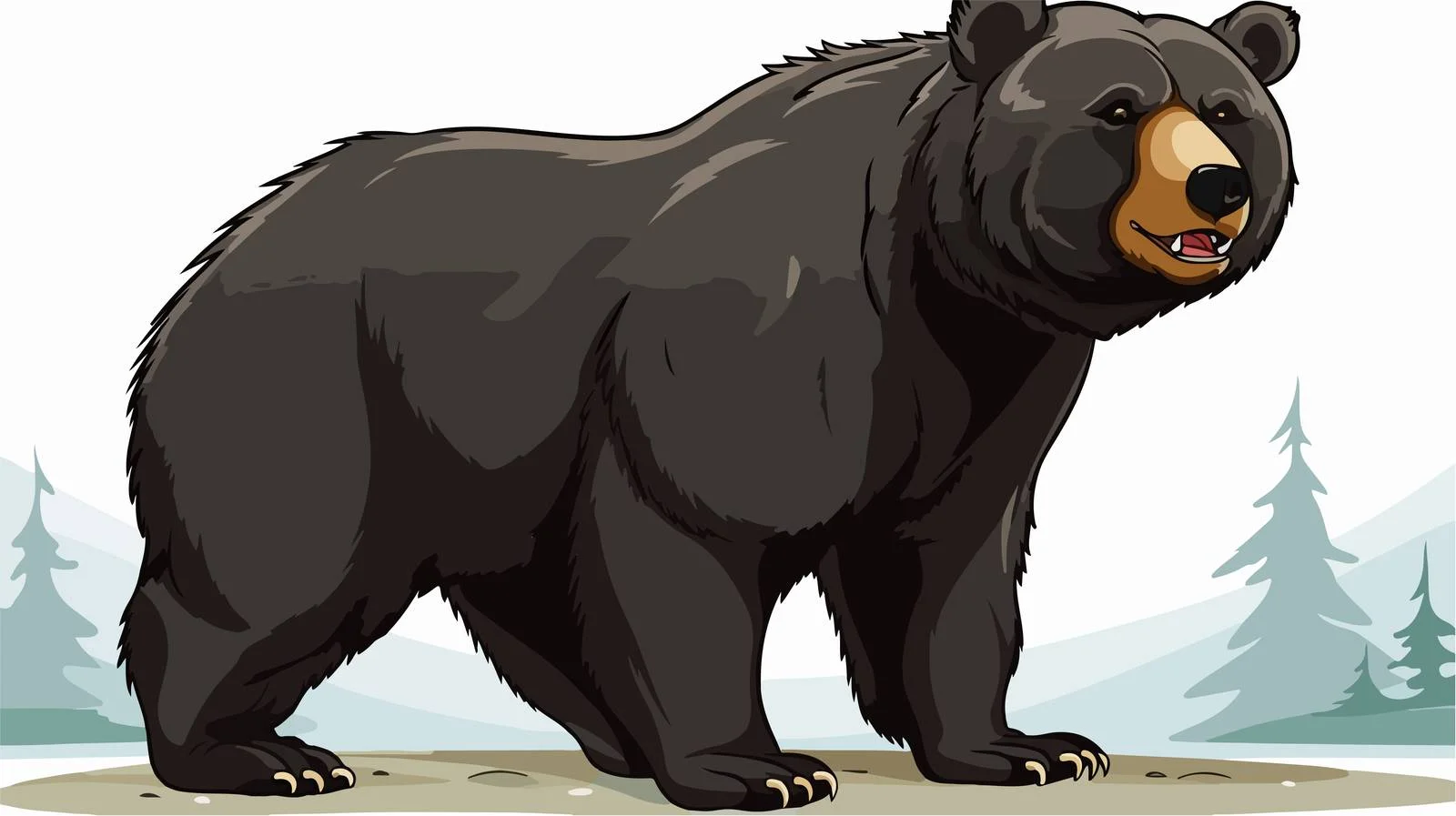 Retro Comic Style Cute Black Bear — free download from Dotvec