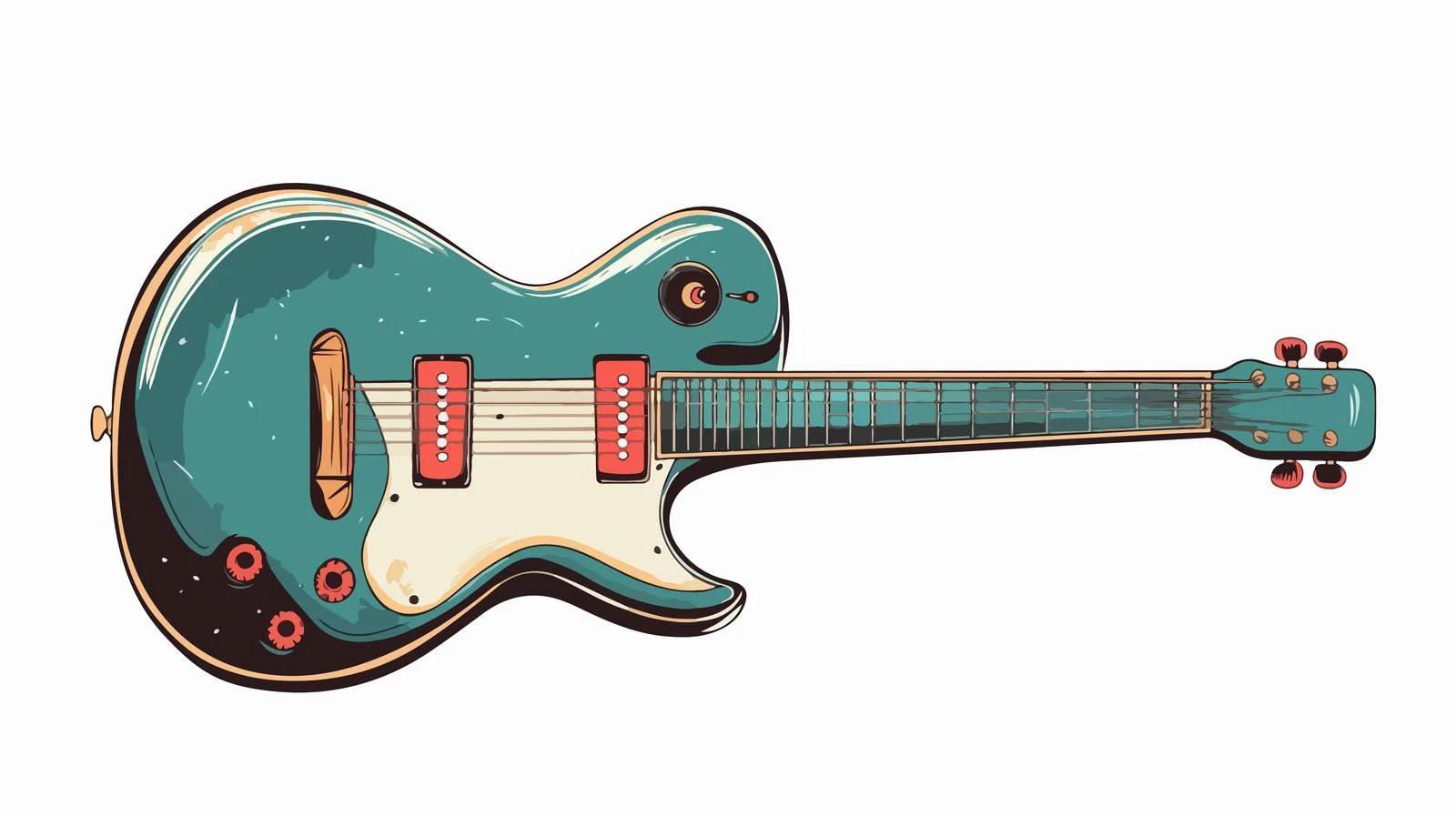 Comic Electric Guitar Illustration — free download from Dotvec