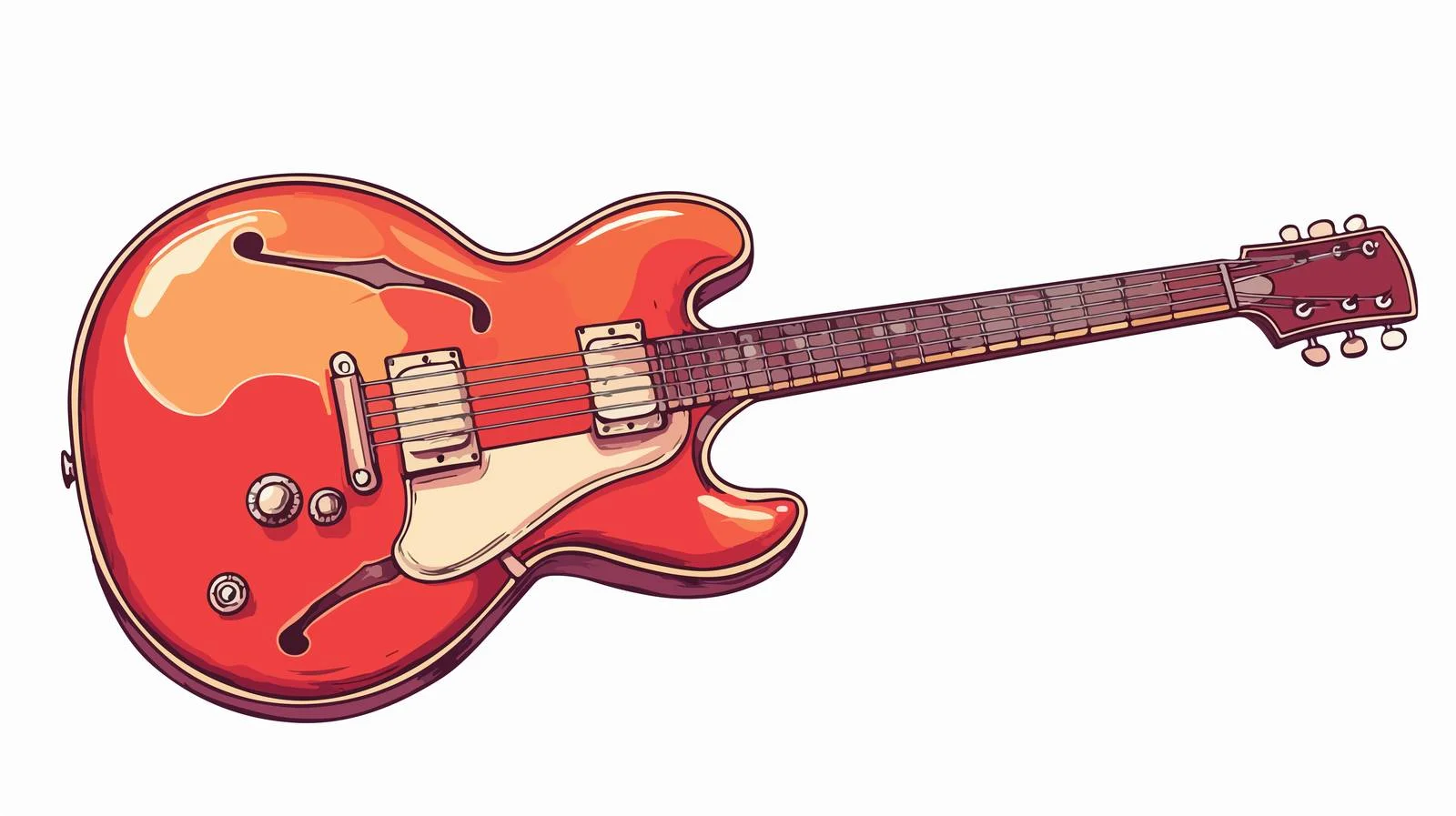 Vintage Comic Electric Guitar Illustration — free download from Dotvec