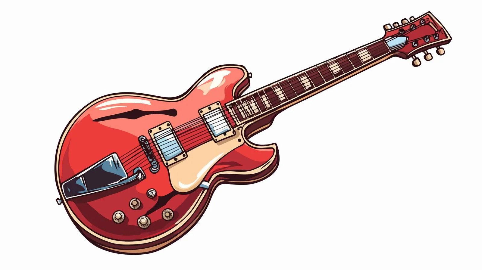 Vintage Comic Guitar Illustration — free download from Dotvec
