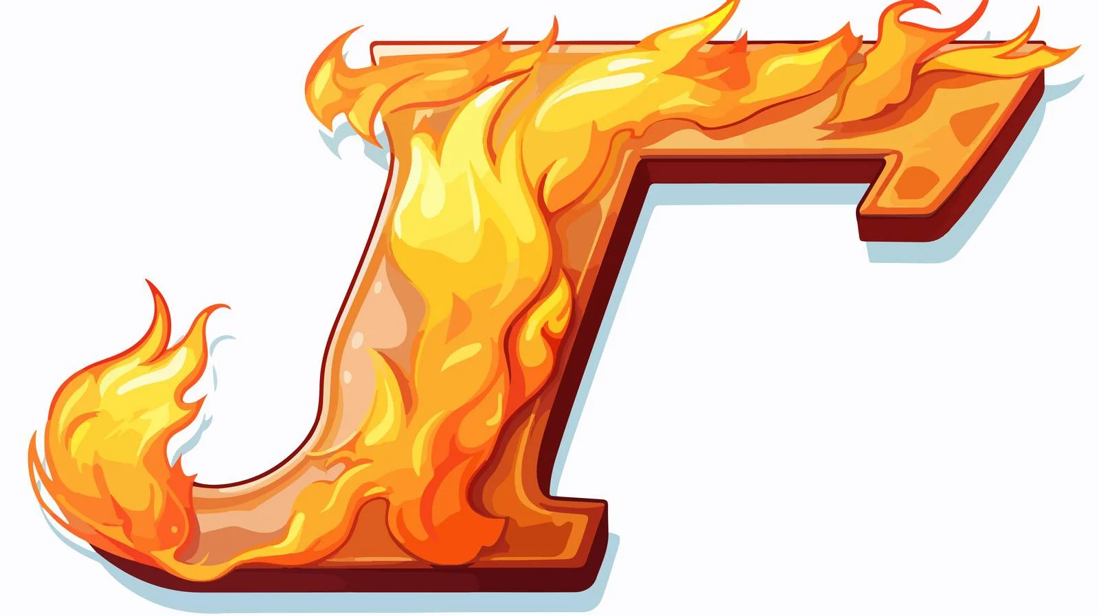 Vintage Comic Flaming Letter Illustration — free download from Dotvec