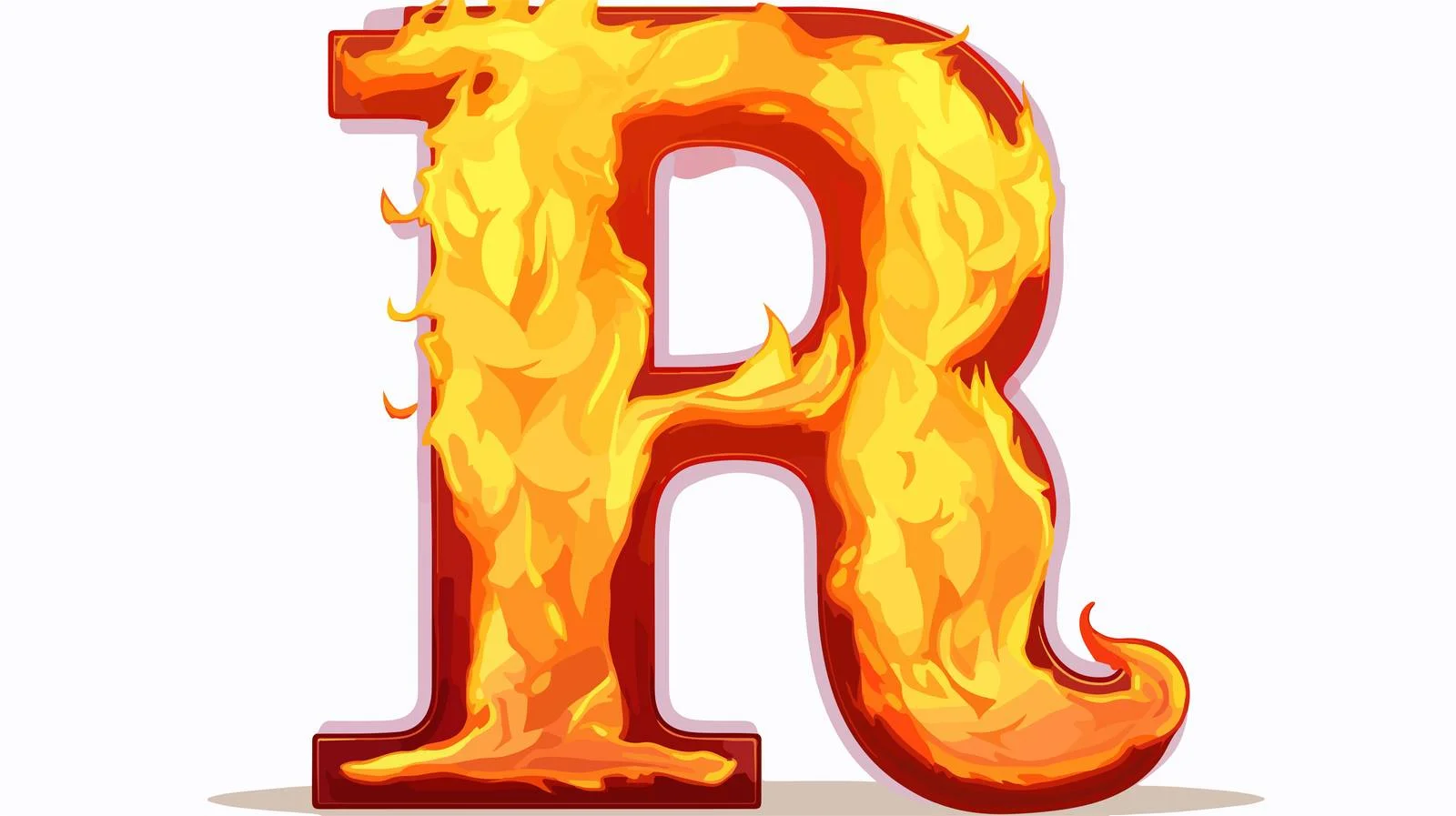 Retro Comic Flaming Letter Illustration — free download from Dotvec