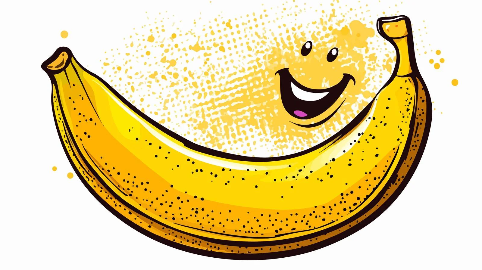 Cheerful Banana Cartoon Art — free download from Dotvec