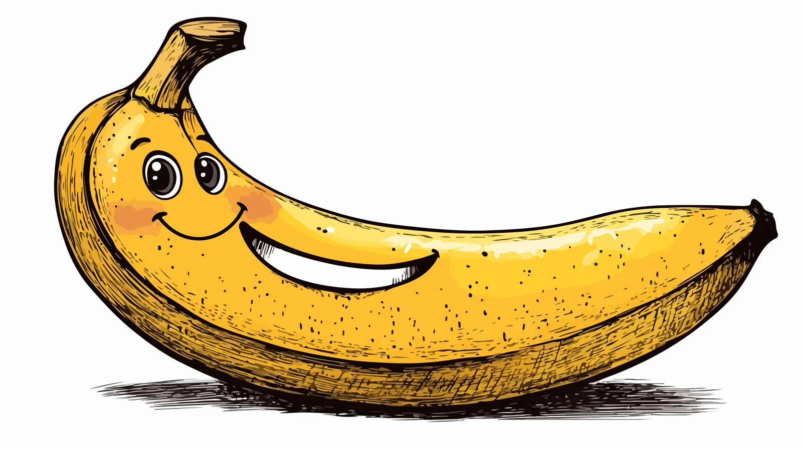 Cheerful Banana Cartoon Illustration — free download from Dotvec