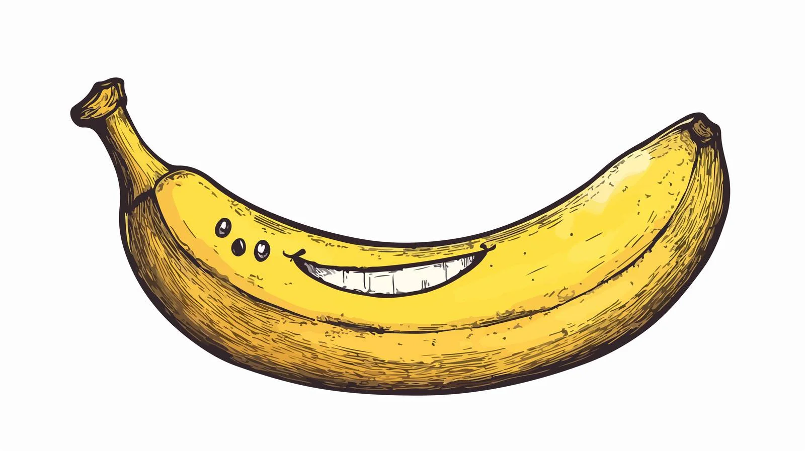 Cheerful Banana Character in Retro Comic Style — free download from Dotvec