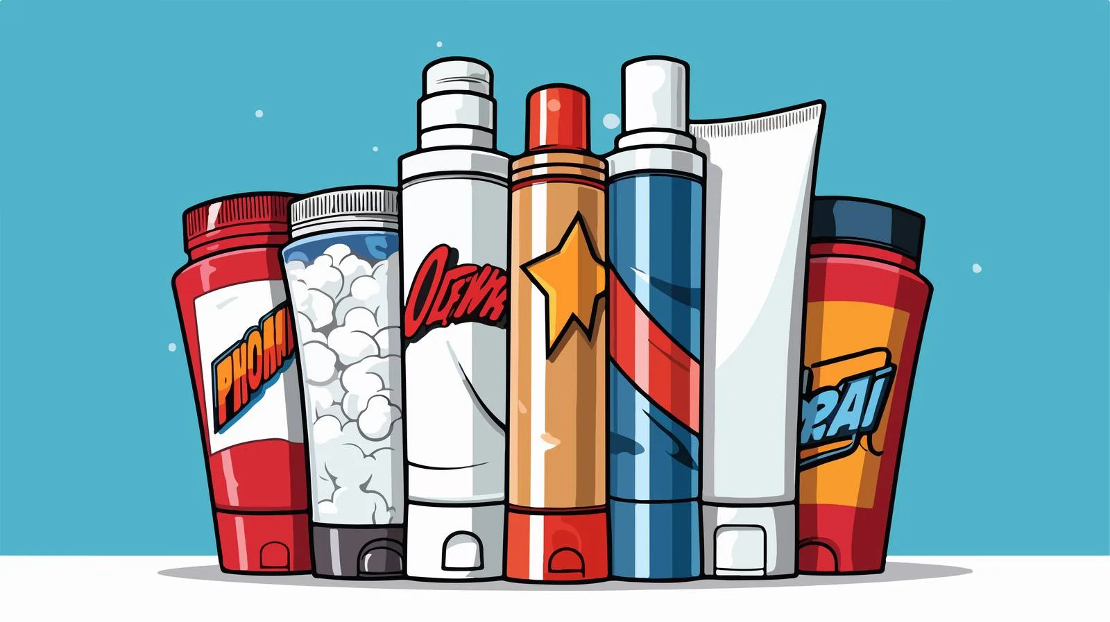 Retro Comic Book Cartoon Lotion Vector — free download from Dotvec