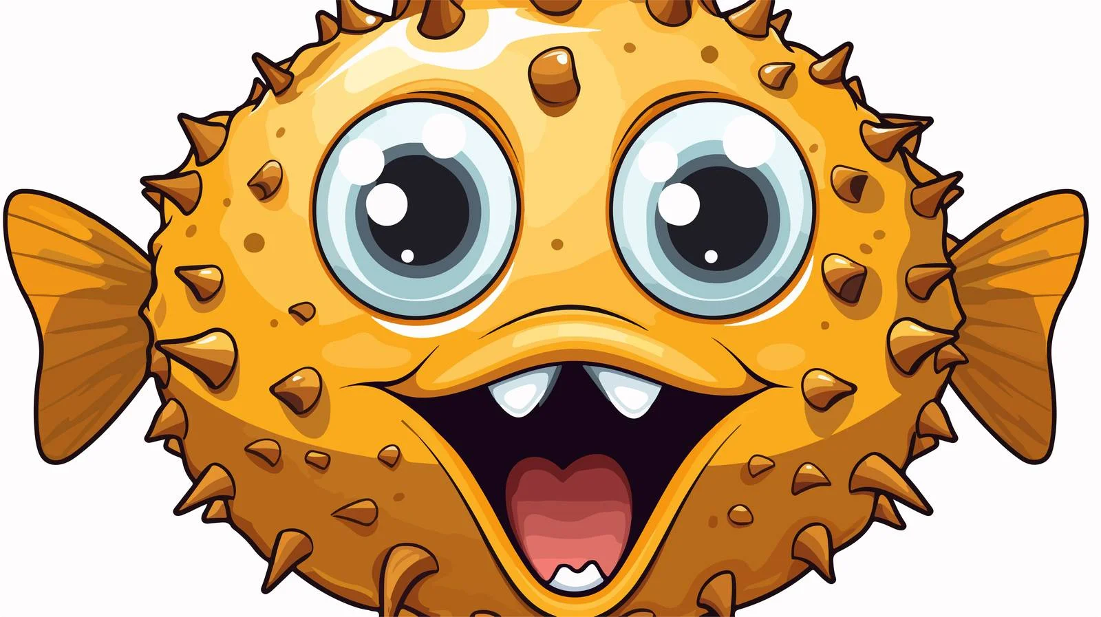 Retro Cartoon Puffer Fish Illustration — free download from Dotvec