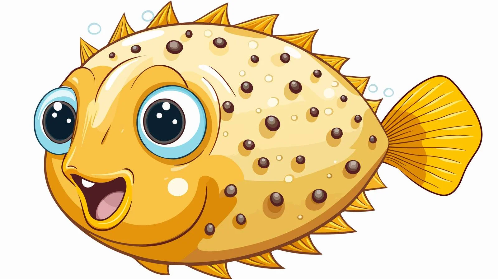 Retro Comic Puffer Fish Illustration — free download from Dotvec