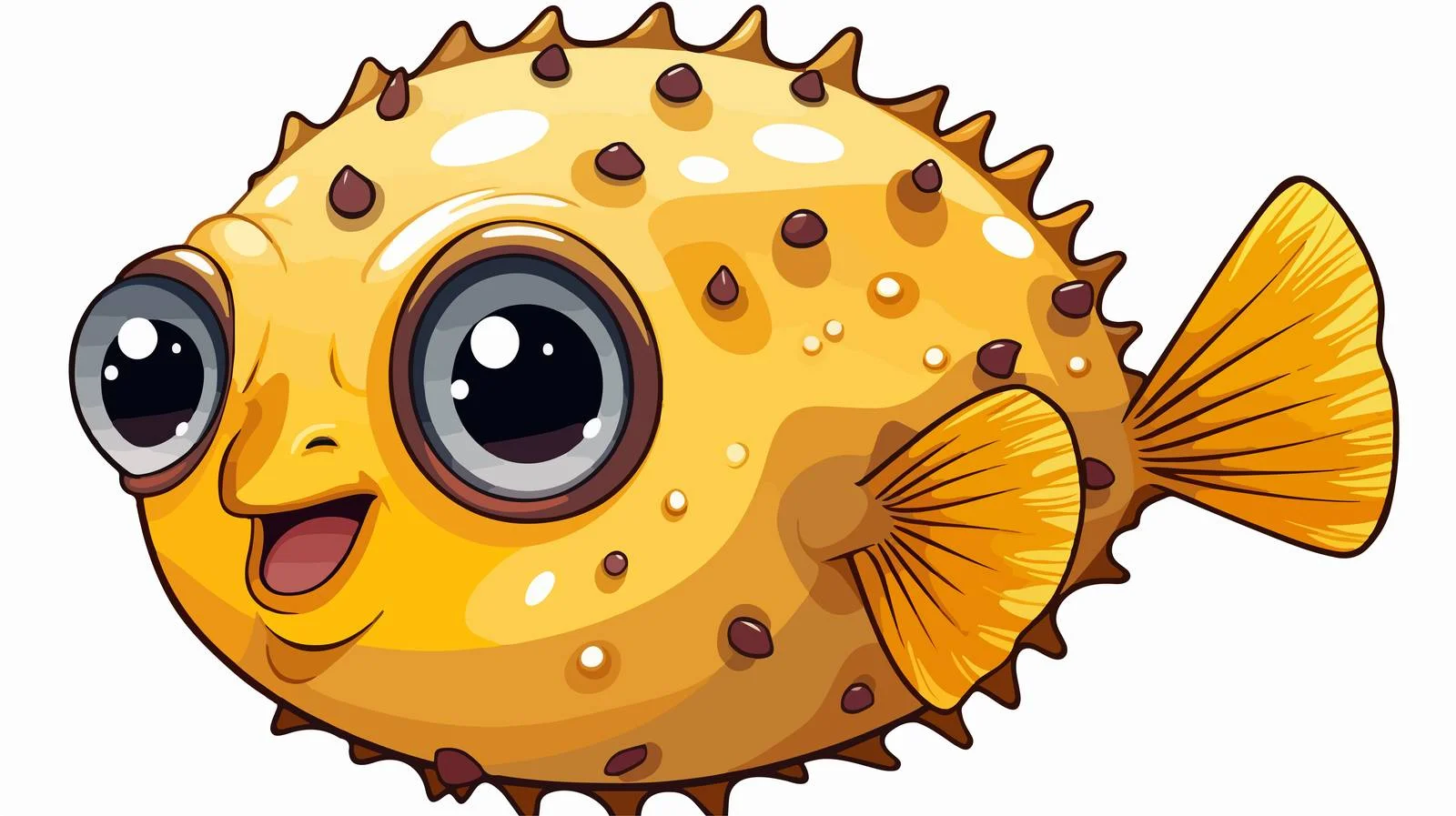 Retro Comic Puffer Fish Illustration — free download from Dotvec