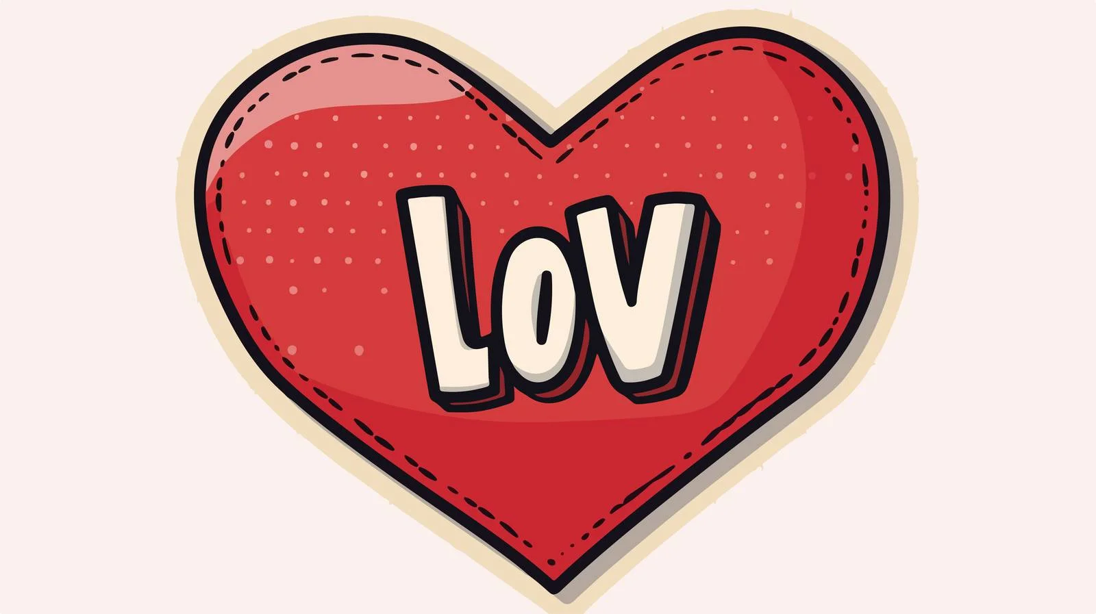 Retro Love Cartoon Sticker — free download from Dotvec