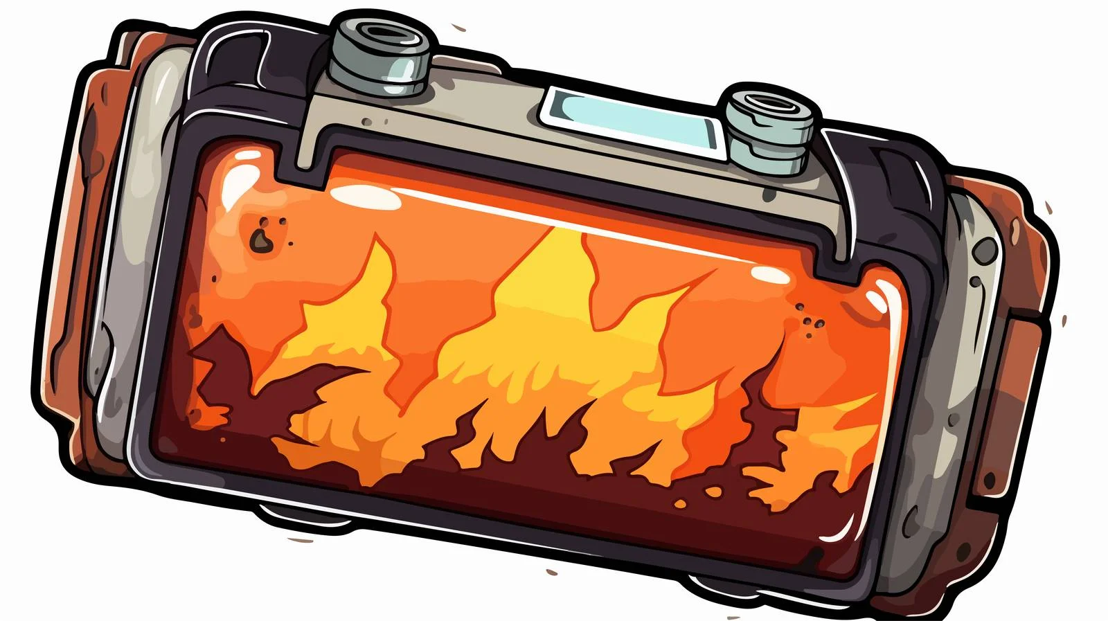 Vintage Cartoon Battery Sticker — free download from Dotvec