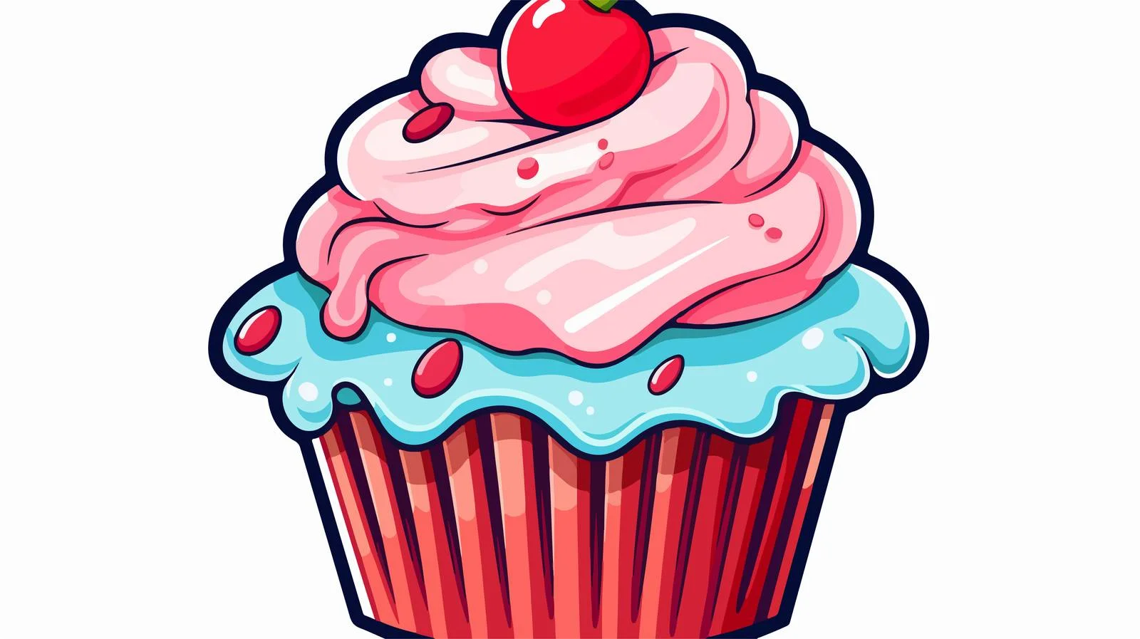 Vintage Cupcake Sticker — free download from Dotvec