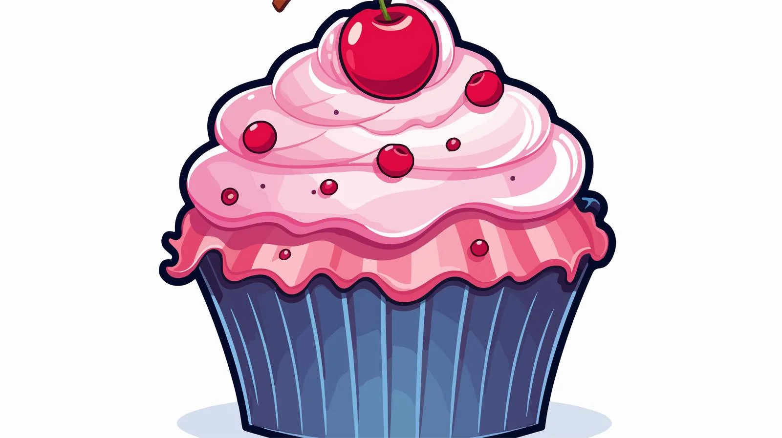Vintage Cartoon Cupcake Sticker — free download from Dotvec
