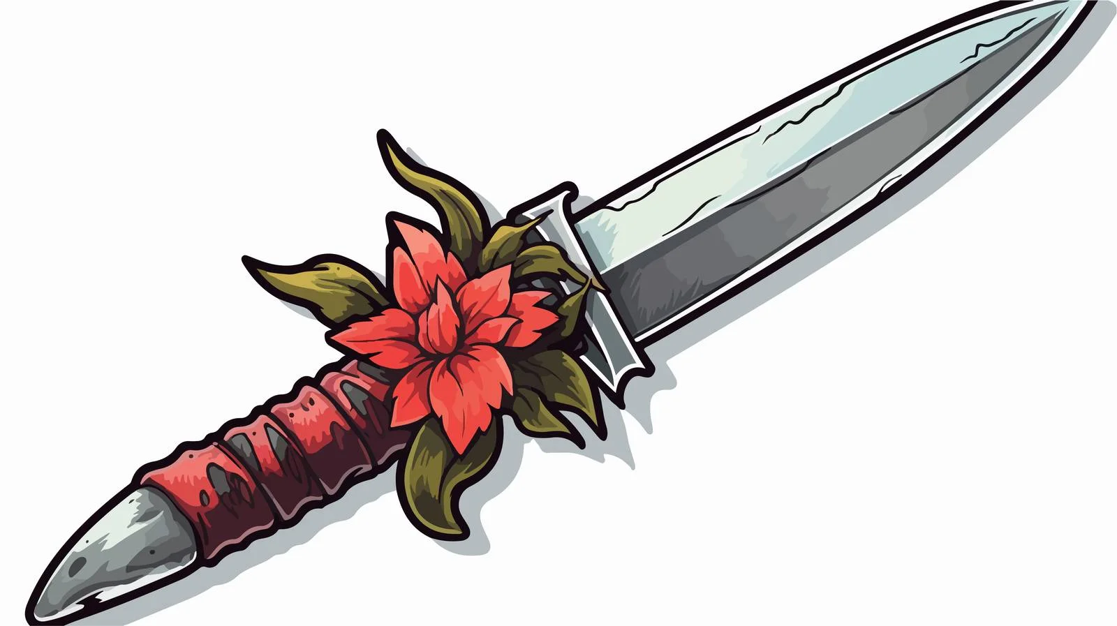 Cartoon Dagger Tattoo Sticker — free download from Dotvec