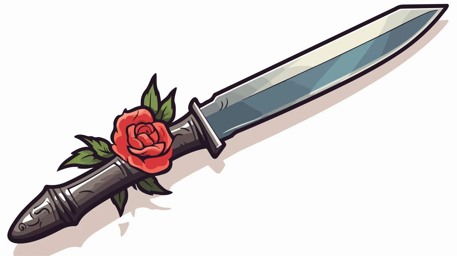 Vintage Cartoon Dagger Tattoo Sticker — free download from Dotvec