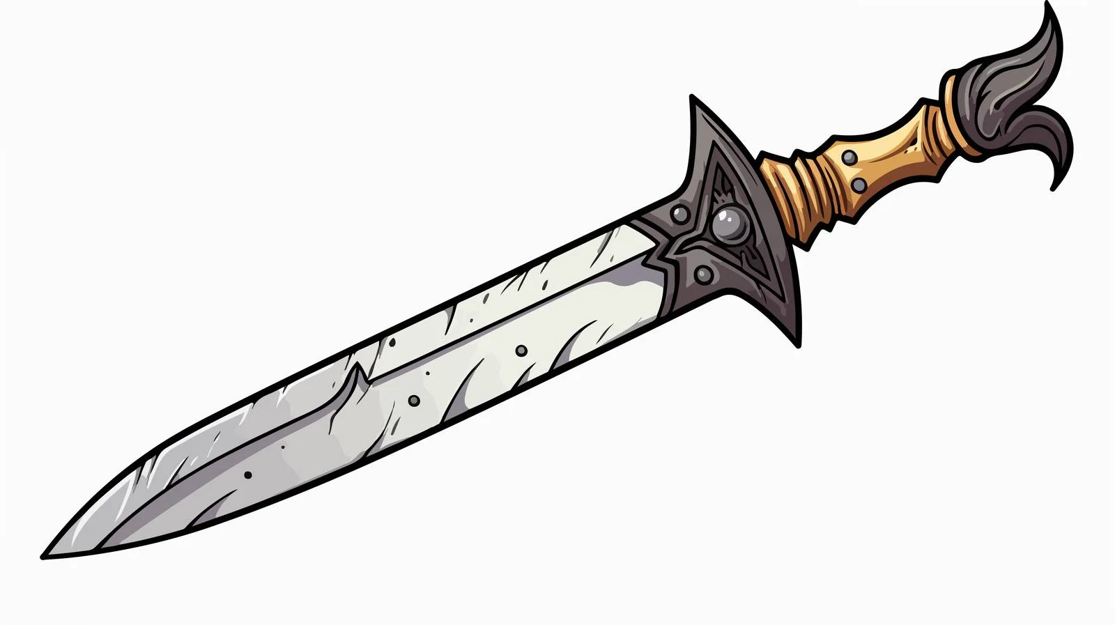 Vintage Cartoon Dagger Tattoo Sticker — free download from Dotvec