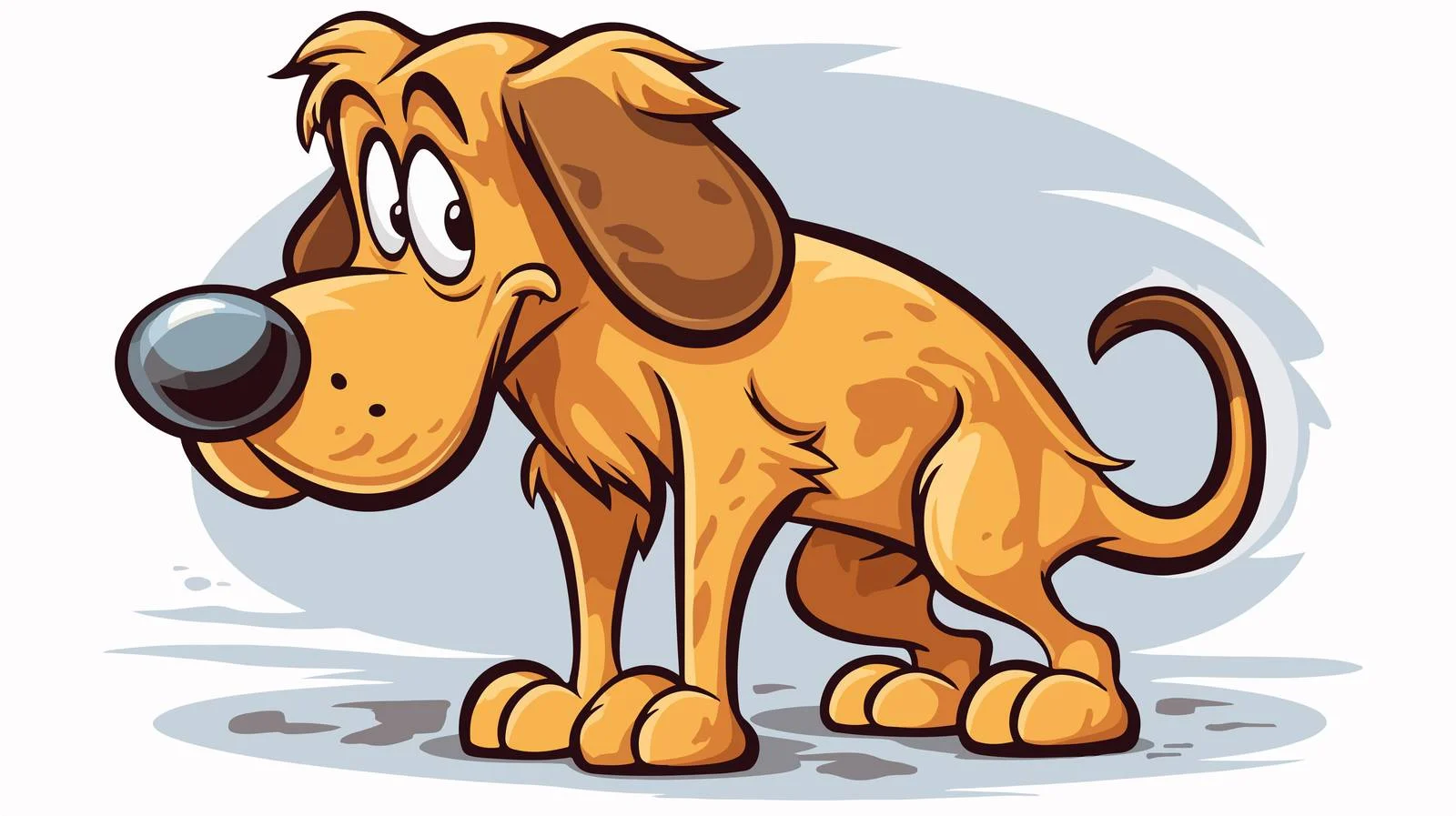 Vintage Cartoon Dog Sticker Sniffing S — free download from Dotvec