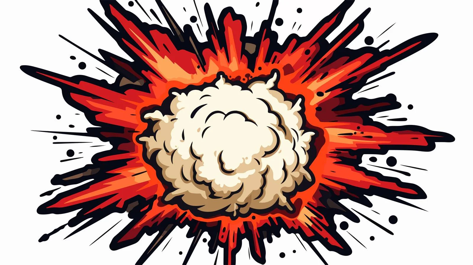 Vintage Cartoon Explosion Sticker — free download from Dotvec