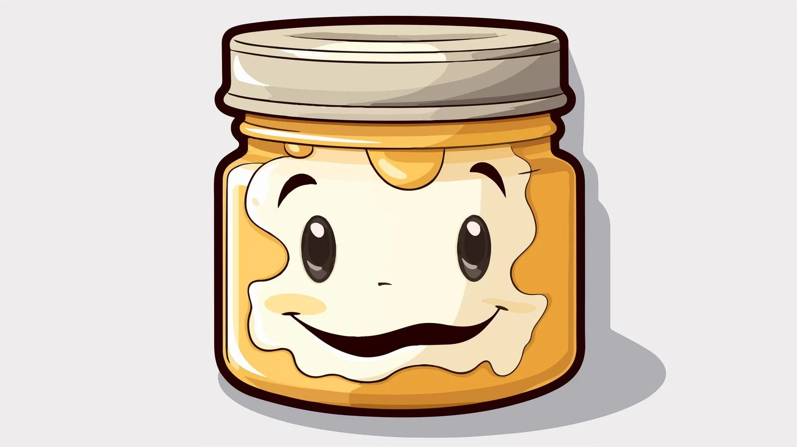 Vintage Cartoon Face Cream Sticker — free download from Dotvec