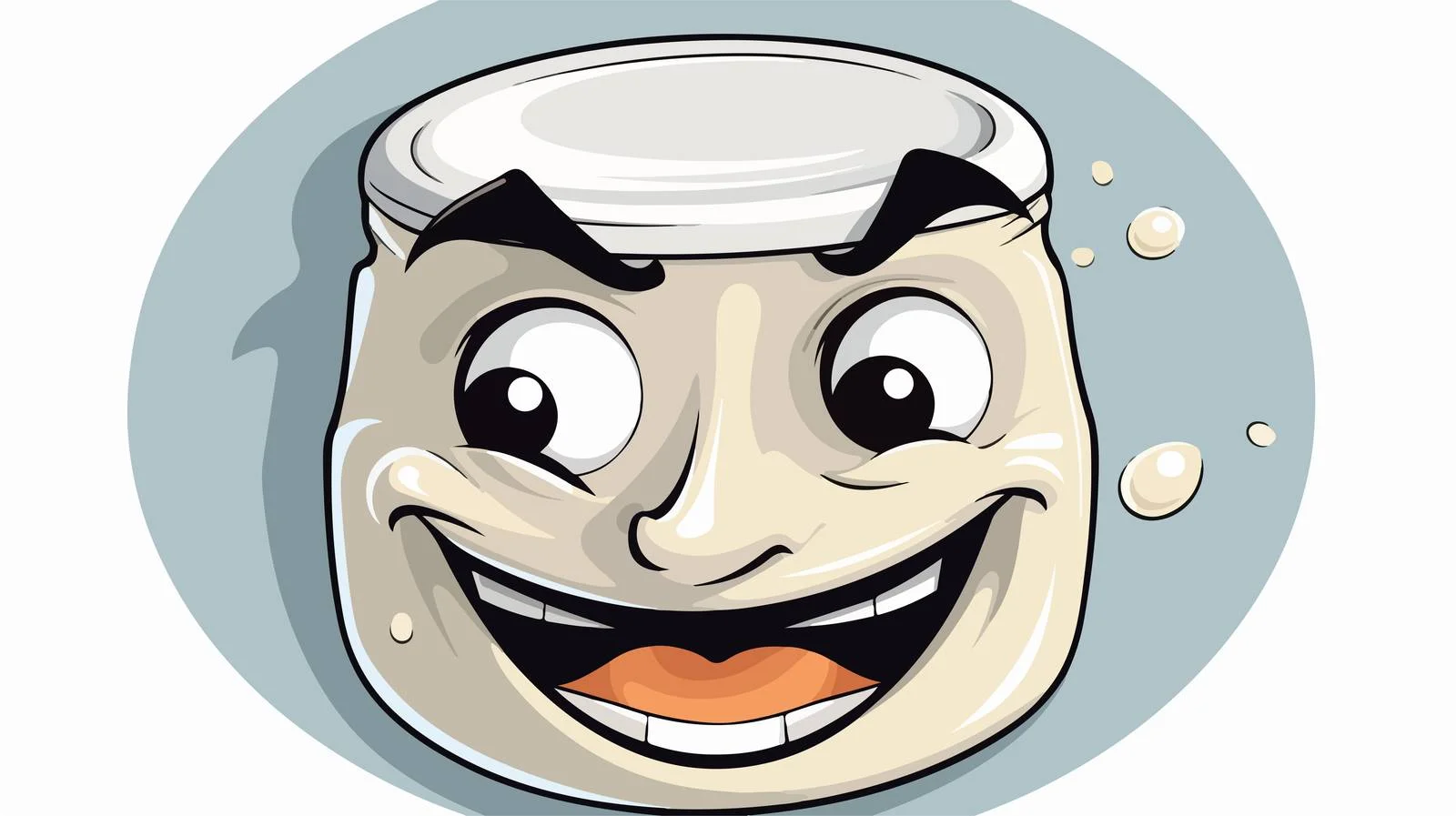 Vintage Cartoon Face Cream Sticker — free download from Dotvec