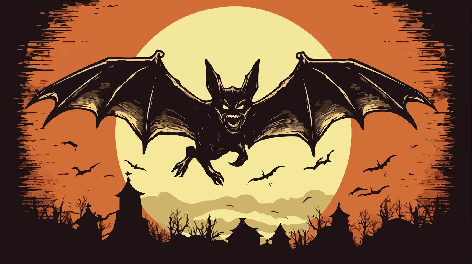 Vintage Halloween Bat Sticker — free download from Dotvec