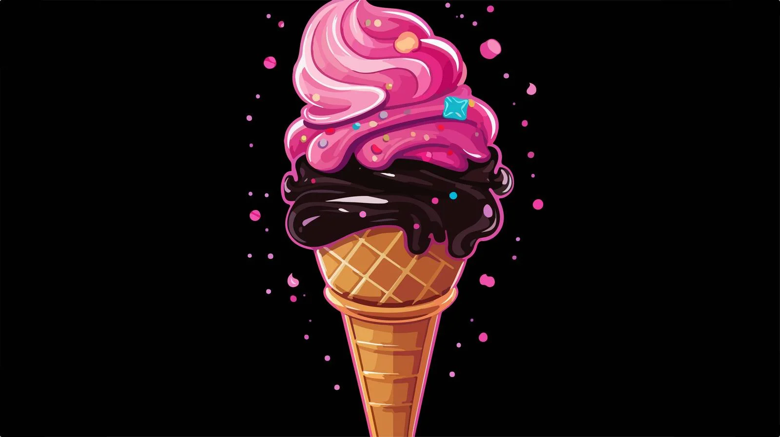 Vintage Cartoon Ice Cream Sticker — free download from Dotvec
