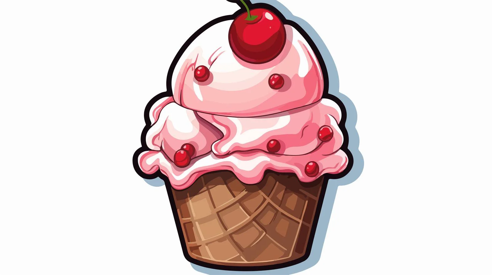 Vintage Cartoon Ice Cream Sticker — free download from Dotvec