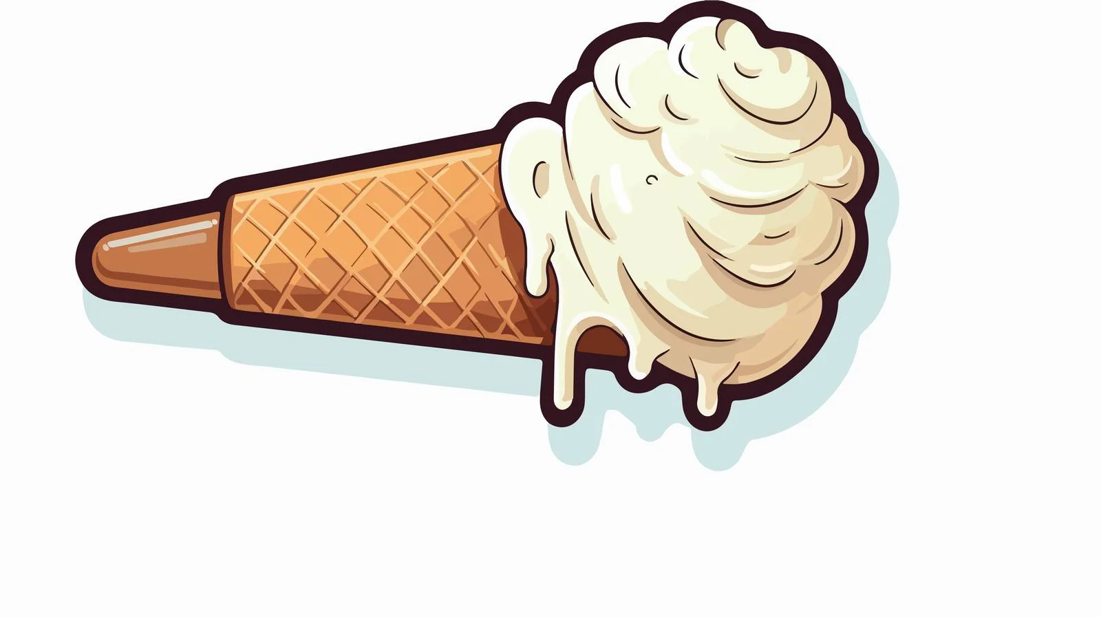 Cartoon Ice Cream Retro Sticker — free download from Dotvec