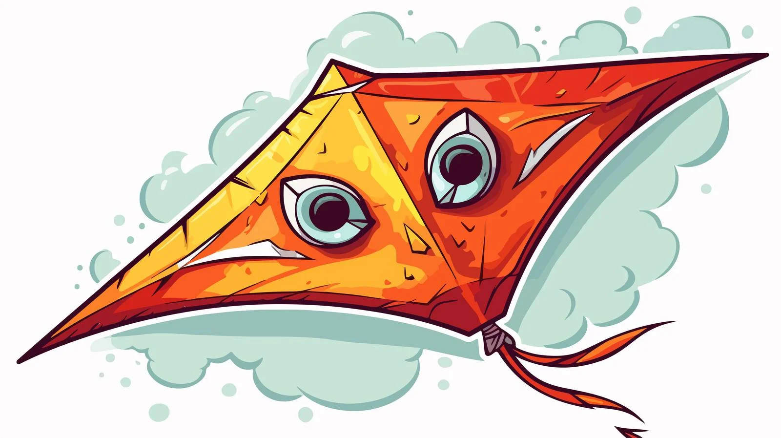 Vintage Cartoon Kite Sticker — free download from Dotvec