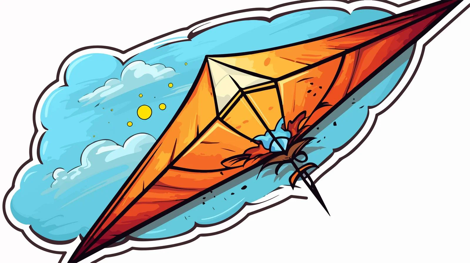 Vintage Cartoon Kite Sticker Design — free download from Dotvec