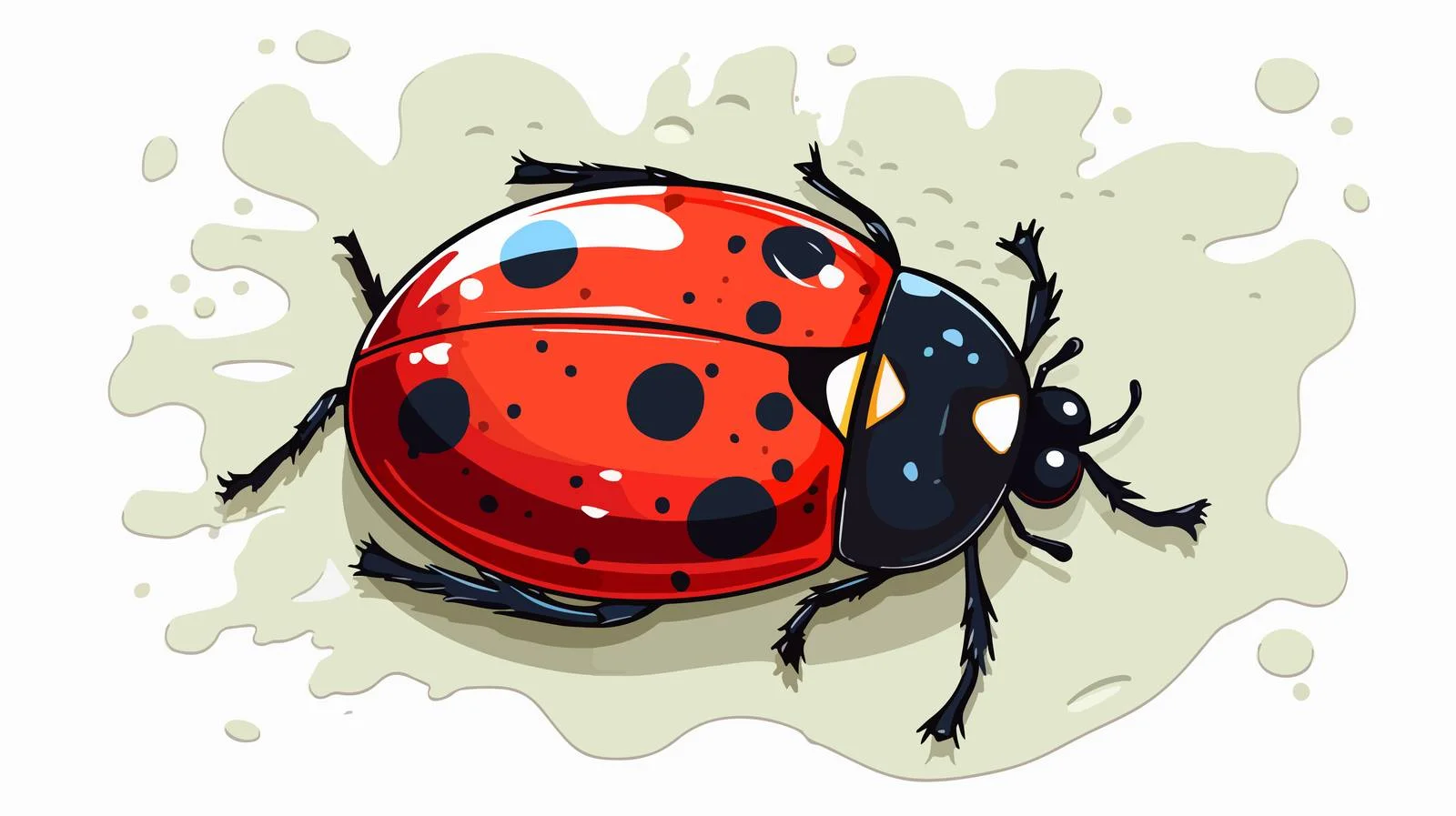 Retro Cartoon Ladybug Sticker — free download from Dotvec