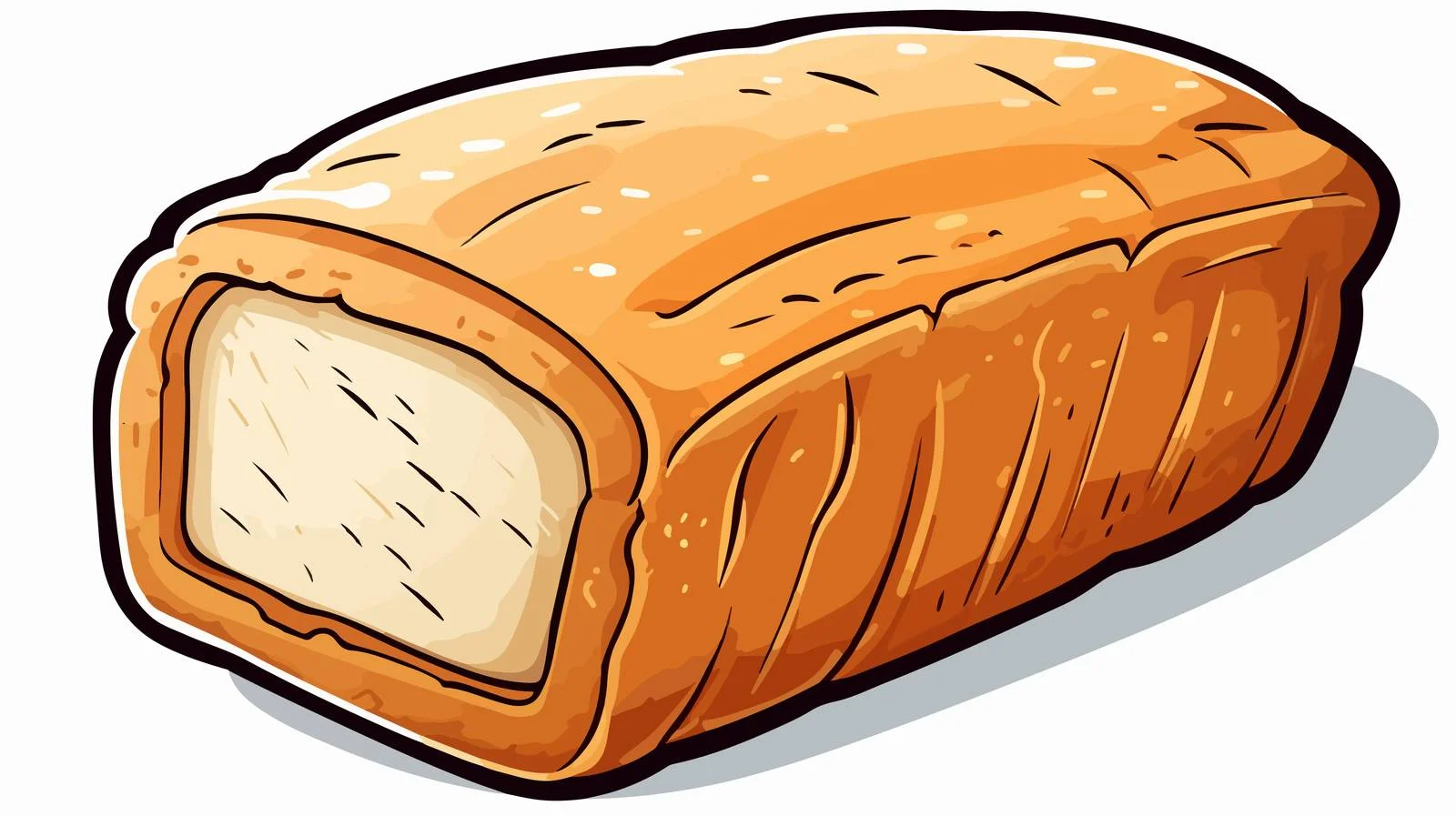 Vintage Bread Cartoon Sticker — free download from Dotvec