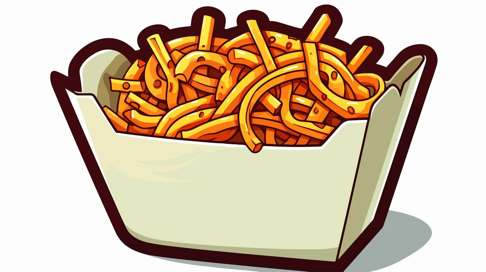 Vintage Cartoon Noodle Box Sticker — free download from Dotvec