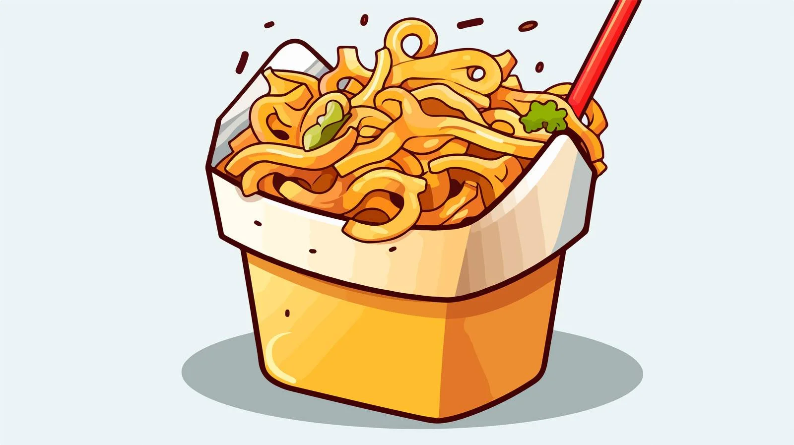Vintage Cartoon Noodle Box Sticker — free download from Dotvec