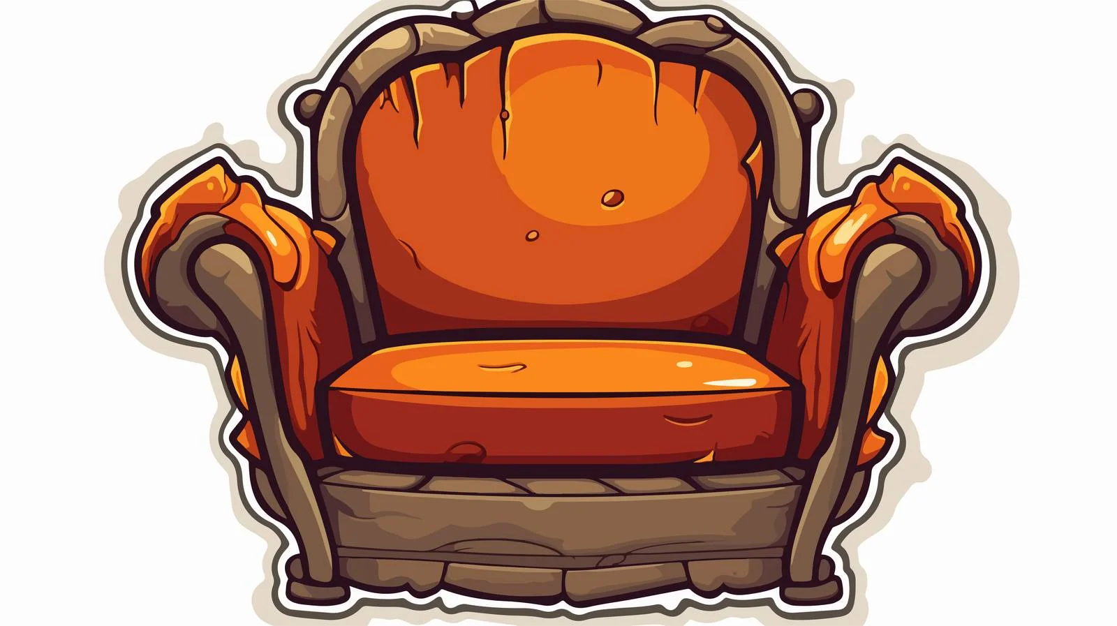 Vintage Cartoon Chair Sticker — free download from Dotvec