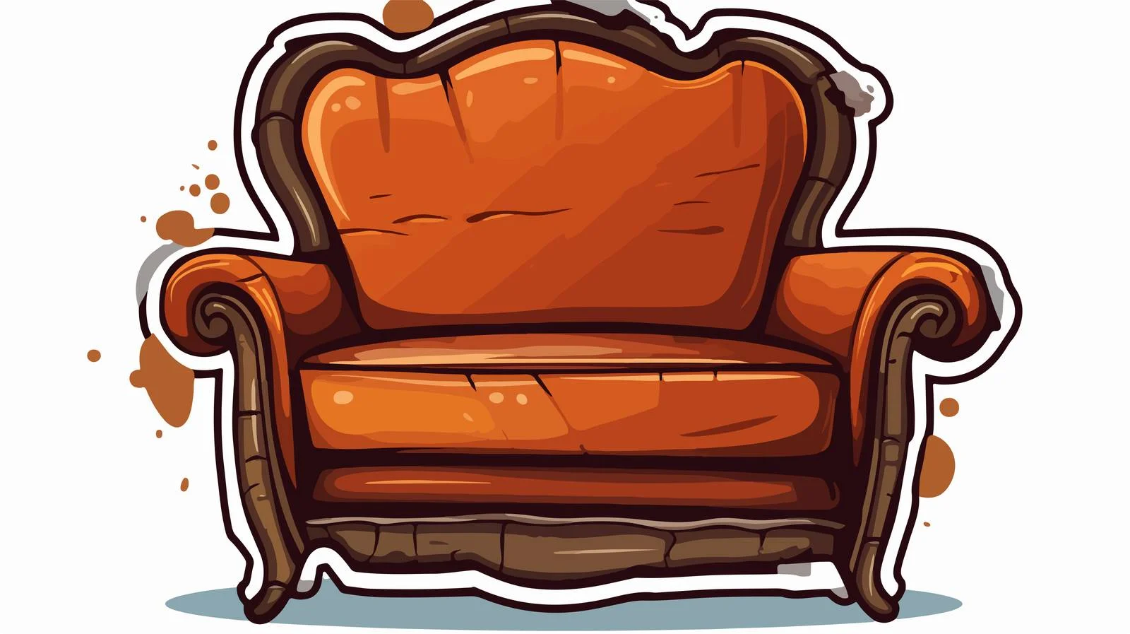 Vintage Cartoon Chair Sticker — free download from Dotvec