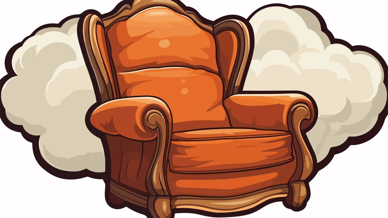 Vintage Cartoon Old Chair Sticker — free download from Dotvec
