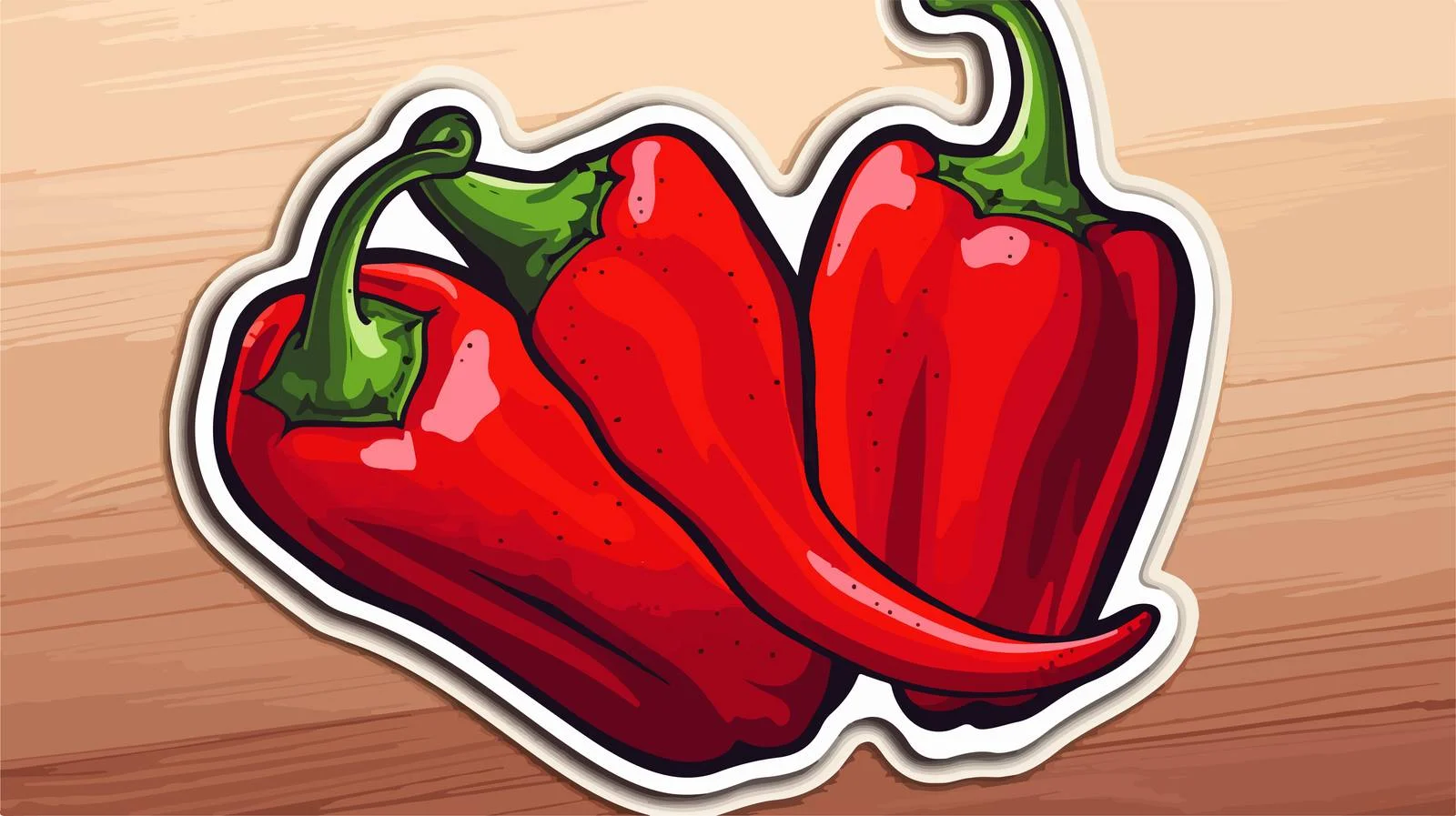 Vintage Cartoon Peppers Sticker — free download from Dotvec