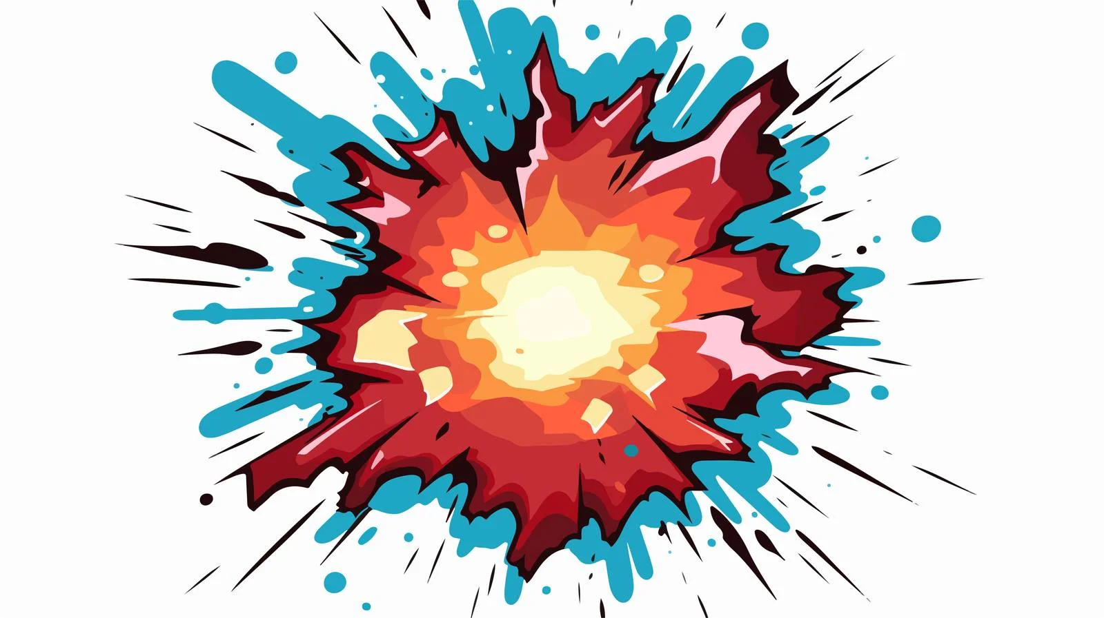 Cartoon Pop Explosion Sticker — free download from Dotvec