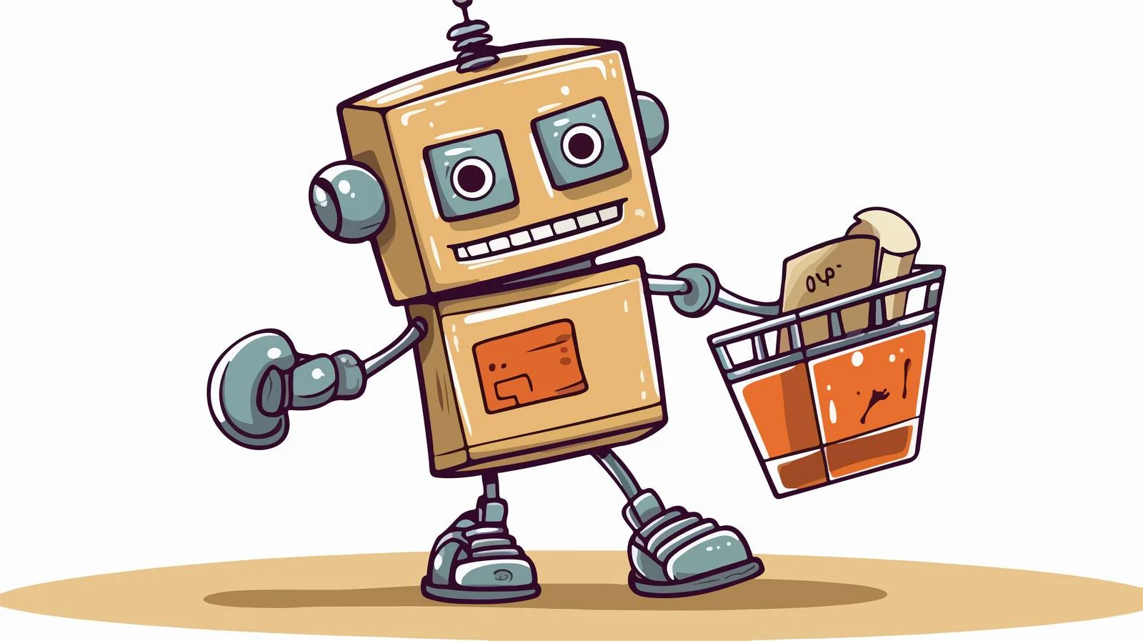 Vintage Cartoon Robot Sticker — free download from Dotvec
